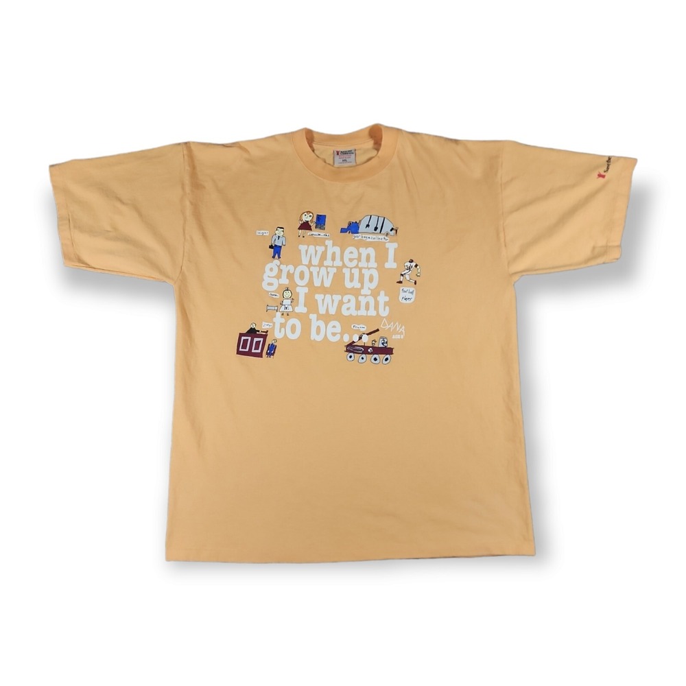 Vintage Save The Children Orange T Shirt‎ Charity Single Stitch Size 2XL